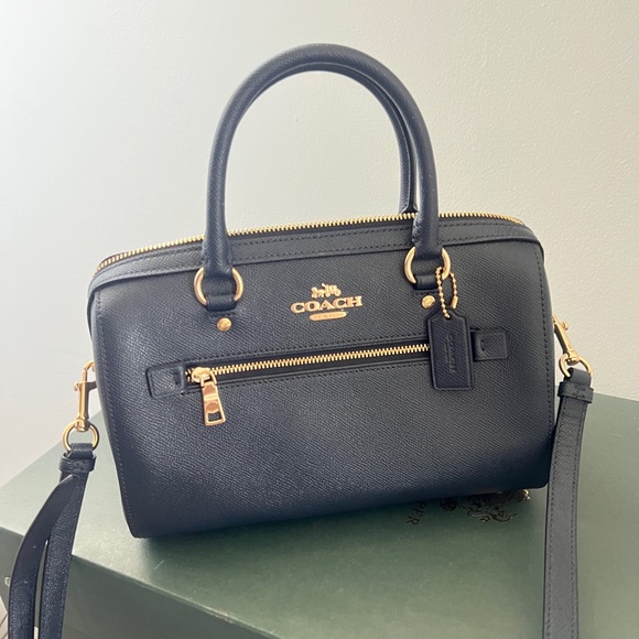 NWT Coach Navy Rowan Satchel - Picture 8 of 8